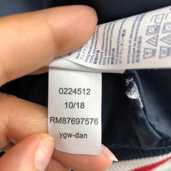 Tommy Hilfiger Navy Sherpa Bomber Jacket size Large - Picture 11 of 16